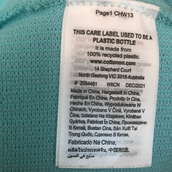 COTTON:ON Square Neck Plus Size Aqua Ribbed Crop Tank. New with Tags - Picture 9 of 10